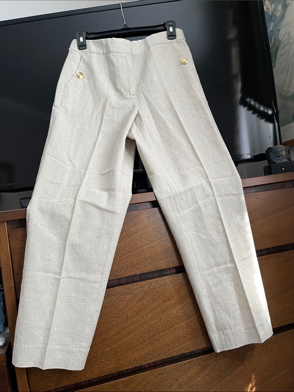 Brand new, women JCrew Beige Wide-Leg Trousers with Elastic Waist.